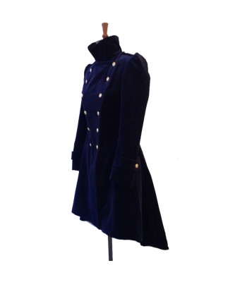 Military Double-Breasted Royal Blue Velvet Coat | Gothic Formal Men’s Jacket